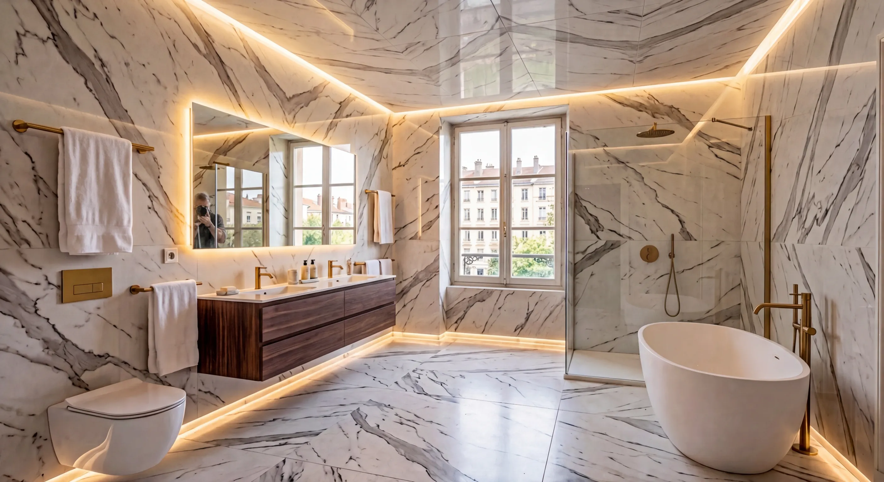 Salle de bain haut de gamme rénovée à Lyon